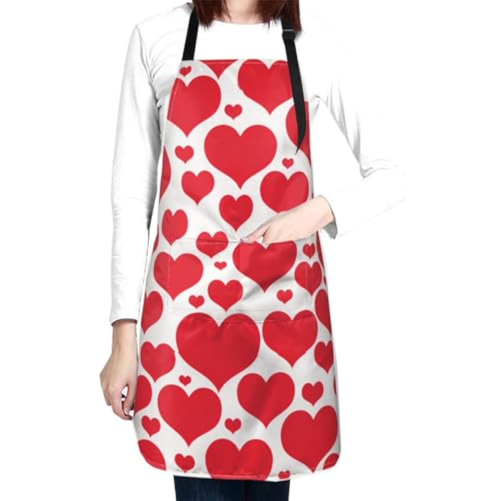 Red Heart Waterproof Apron for Couples