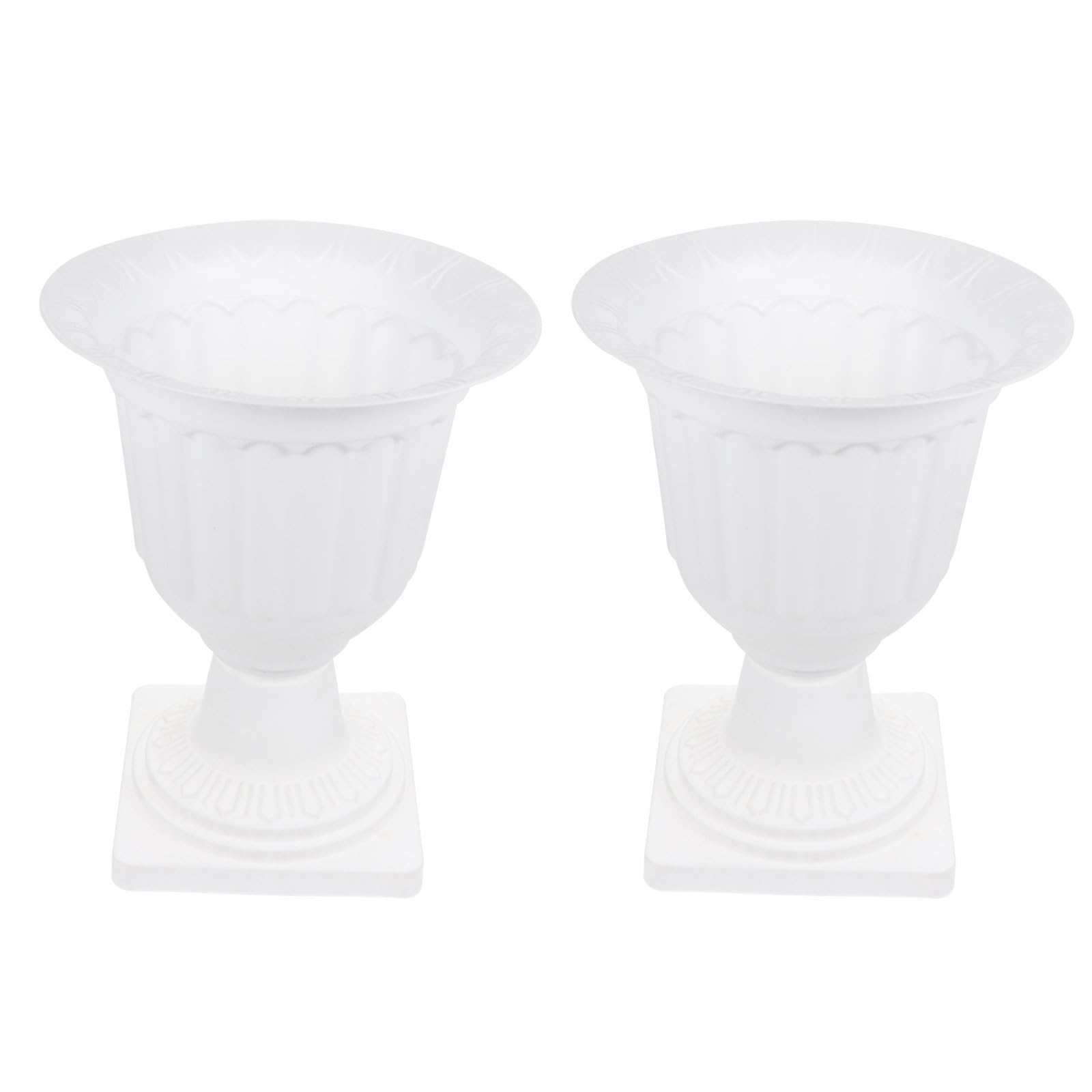 Pot de fleur plastique blanc extérieur lot de 2 pour plante succulente et jardin