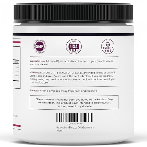 Image of Nature's Pure Blend Liquid Nitric Oxide Supplements for Men - L-Arginine Powder - Nitric Oxide Booster & Circulation Supplement - Blood Flow Support (Mixed Berry Nitric Oxide)
