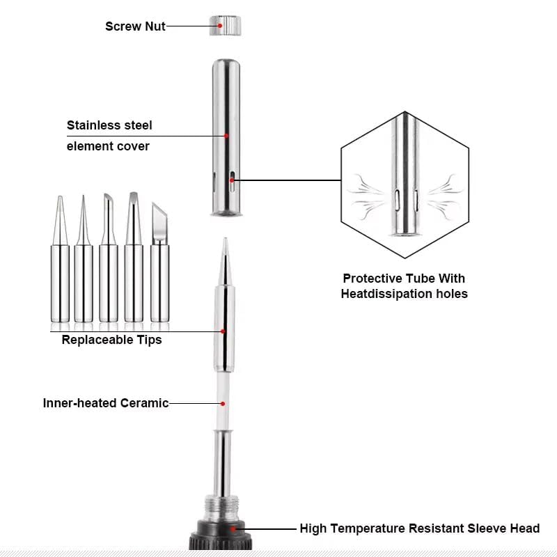 Image of 60 Watt Soldering Iron Temperature Adjustable Electric Soldering Iron, ESD Safe AC220V