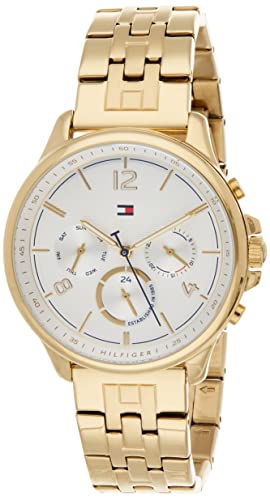 Tommy Hilfiger Reloj Analógico de Cuarzo multifunción para mujer con Correa en Acero Inoxidable dorado - 1782223
