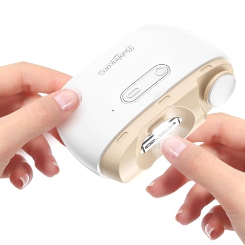 Electric 2-in-1 Nail Clipper & Polisher, 2-Speed Safe Fingernail Trimmer for All Ages, Rechargeable Automatic Nail Clipper with Light, Manicure Set for Baby Kids Seniors & Weak Hands