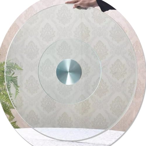 EIYAVVIDV 60cm 70cm 80cm Piatto Girevole Da Tavolo In Vetro Lazy Susan Vassoio Girevole Per Tavolo Centrotavola, Piatto Di Servizio Rotante, Silenzioso(80cm/30inch)