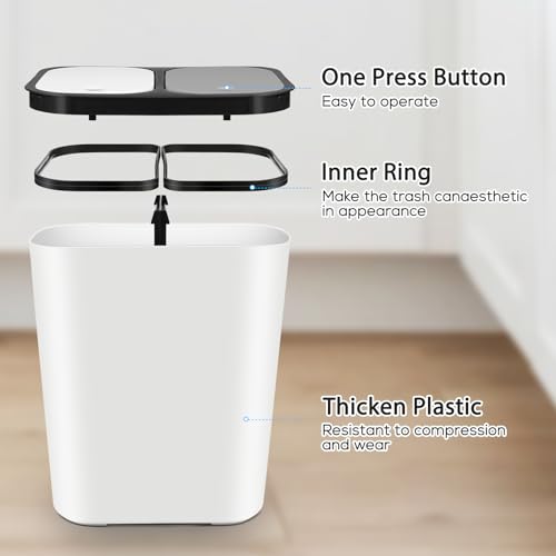 ABOOFAN Basurero Doble 15L para Cocina con Compartimentos miniatura 6
