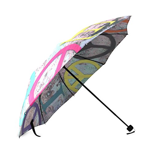 Artsbaba Umbrella Love Peace Sign Rain Umbrella Foldable Uv Protection Umbrella Compact Travel Umbrella #TOP2