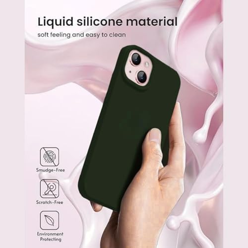 Image of Premium Liquid Silicone Case for iPhone 11 - Slim Full Body Protective Back Cover with Soft Microfiber Lining, Anti-Slip Grip Scratch Resistant Phone Case(Dark Green)