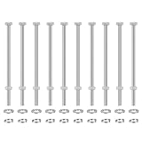 AOOSU Sechskantschrauben M8 x 160 mm, 10 Stück Sechskantkopfschrauben Vollgewindebolzen DIN933, Maschinenschrauben Sechskant mit Mutter Set für Möbel Autos DIY
