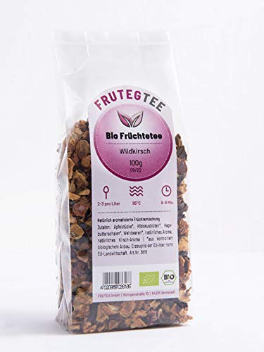 FRUTEG Loose fruit tea wild cherry 1000 g | Fruit tea loose - finest leaf quality | Wild-Fruity-Fresh - Tea Mix Mouse Controlled Biological Engine | Fruit tea bio lots 1 kg