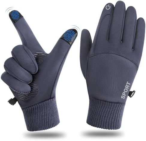 SIMIYA Running Gloves for Womens and Mens, Touch Screen Windproof Warm Thermal Gloves Anti-Slip Waterproof Gloves for Cycling Driving Riding