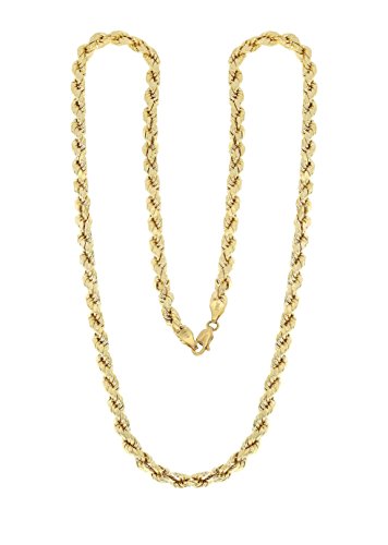 Mcs Jewelry 10 Karat Yellow Gold Rope Chain Necklace (Length: 24”) #TOP1