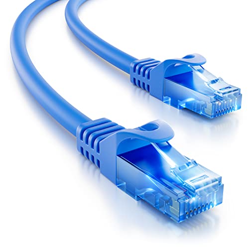deleyCON 0,5m CAT.6 Ethernet Gigabit Cavo di Rete LAN RJ45 Cavo Patch CAT6 Compatibile CAT.5 CAT.5e CAT.6a Cat.7 - Blu