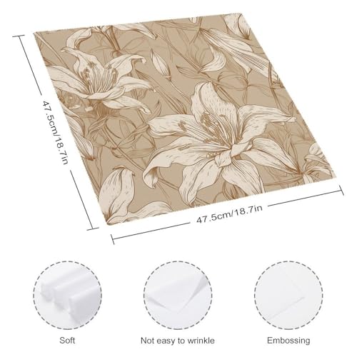 Servilletas de tela beige 45x45 cm set x4 miniatura 2