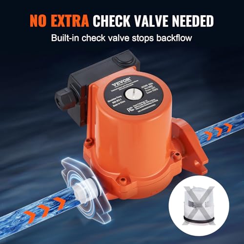 Image of VEVOR 009-BF5-J Cast Iron Recirculating Pump, 17 GPM Hot Water Circulation Pump, 3 /4 inch NPT Flange 3-Speed Circulator Pump, Quiet Operation Circulator for Floor Heating /Home Water Heater System