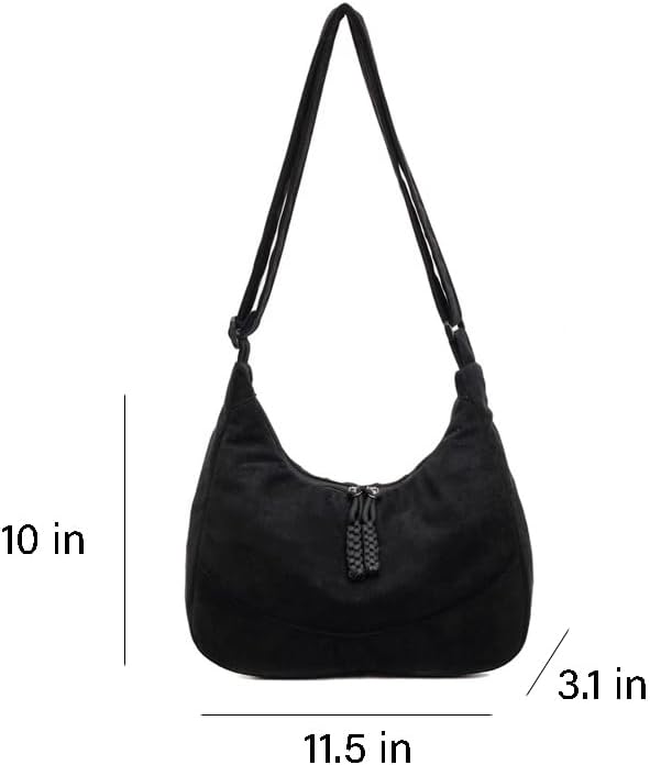 Shoulder Bag for Women,Ultra Soft Foldable Vegan Leather Crossbody Bag,Stylish Slouchy Tote Purses Hobo Handbag - Image 6