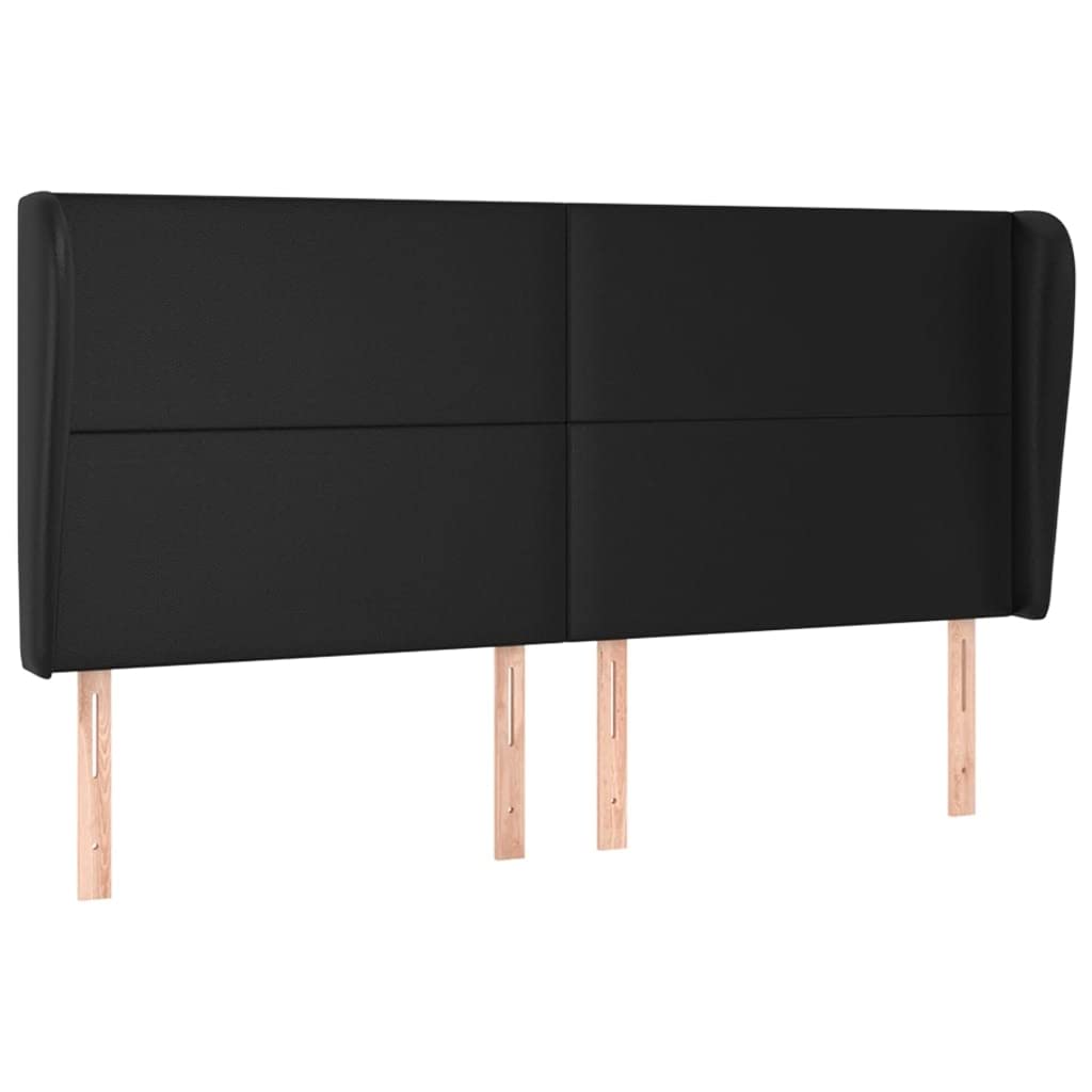 vidaXL Testiera ad Orecchio Nera 163x23x118/128 cm in Similpelle