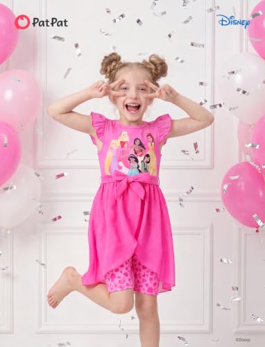 Image of Disney Princess Frozen Elsa Minnie Mouse Stitch Toddler Girl Romper With Skirt Overlay Summer Jumpsuit with Bow 2-6 Years