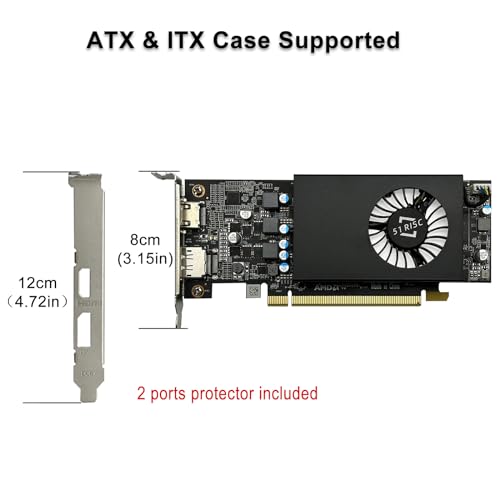 Image of 51RISC Radeon RX 550 LP Graphics Card, Low Profile 4GB GDDR5 Small Form Factor Video Card for Gaming 4K Display Desktop /Mini PC SFF Video Card (RX 550 4GB Low Profile)