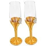 Flûtes à vin de mariage : fabriquées dans un matériau de haute résistance et résistant à l'usure, à utiliser, pas facile à casser, verres de mariage