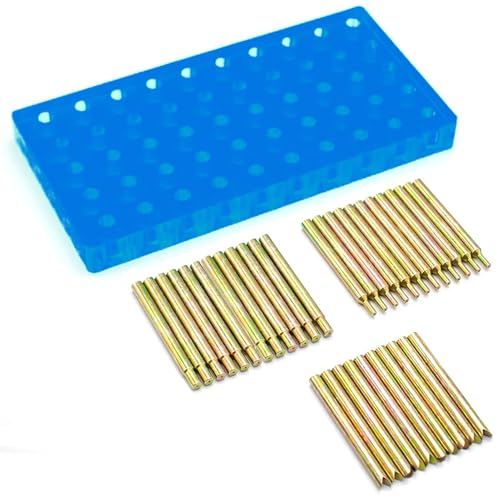 SUZLAZYR Set di Dopsticks per Pietre preziose ad Alta precisione, 34 Pezzi di Dopstick per Pietre preziose Diametro 6 mm Lunghezza 65 mm Strumento per sfaccettatura delle Pietre con Base