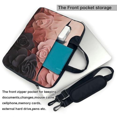 Sac ordinateur portable rose et noir - Housse antichoc et imperméable - 5