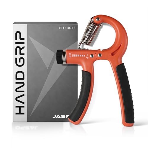 JASPO Adjustable Hand Grip Strengthener for Men & Women | Hand Gripper for Gym Workout, Forearm & Finger Exercise | Power Grip Trainer 5–60 kg Resistance. (Orange)