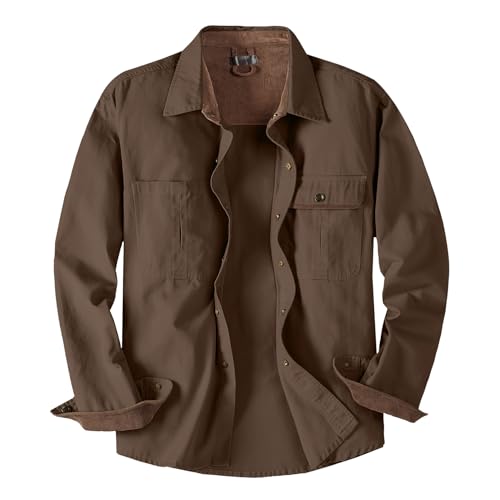Mud Kingdom Mens Shirts Corduroy Long Sleeve Casual Button Down Flap Pocket Shacket Jacket Regular Fit