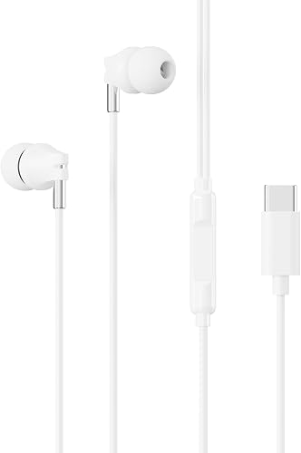 Type-C Wired In-Ear Earphones, Built-In Microphone, 1.2m Cable, High Quality Sound, TZ-HF13