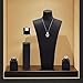 Friggqwe Fashion Enthusiasts Jewelry Mannequin Display Set Black Soft PU Jewelry Jewellery Stand Necklace Pendant Chain Jewelry Bust Display Holder Modern and Minimalist