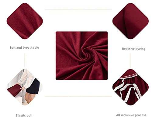 Housse de canapé en forme de L extensible rouge pour stopper l'usure