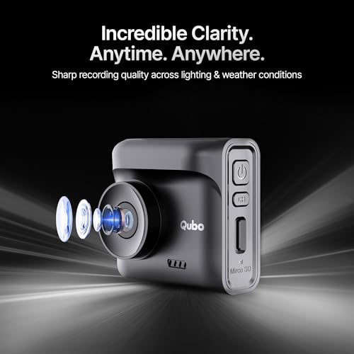 Image of Qubo Car Dashcam Pro 2.7K Dual Channel from Hero Group [2026 Edition] | NightPulse Vision | 5MP QHD+ Front (140), 2MP FHD Rear | G-Sensor |2 inch LCD |Built-in GPS, Wi-Fi, Mic |1TB Storage| Made in India