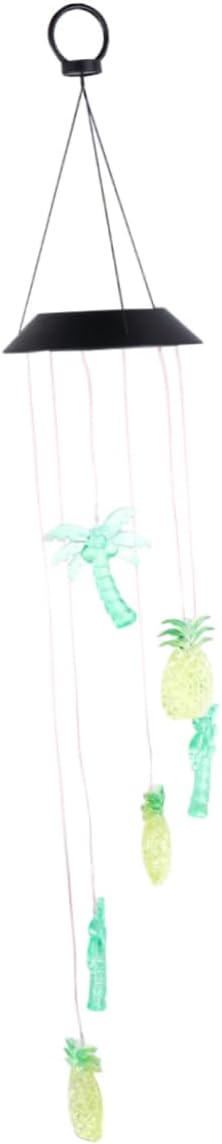 Solar-Powered Wind Chime Pineapple Design Led Garden Light No Wiring Ideal for Decor