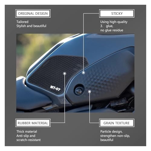 Coussinets traction MT-07 2021 de qualité supérieure : protection réservoir moto sur mesure - 4