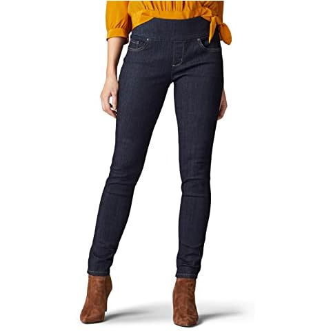 Pantalón vaquero ajustado de tiro medio para mujer Cover