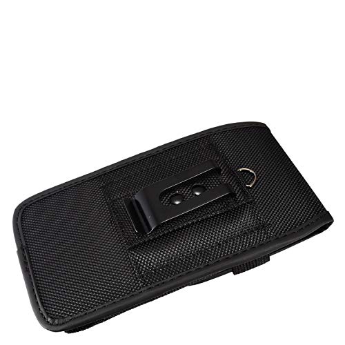 Eaglecell Nylon Cellphone Holster For Iphone Se (2020/2022), 11 Pro, Xs/X, 8/7/6S/6, Alcatel Insight, Lg Aristo 2, Galaxy S10E - Vertical Case Canvas Waist Carrying Pouch With Belt Clip/Loops, Black #TOP3