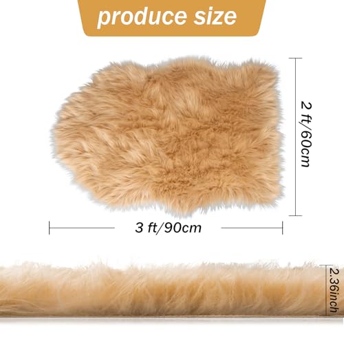 Tapete de Piel Sintética Irregular 2x3 ft Beige miniatura 2