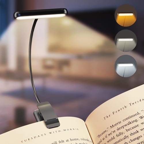 iFalarila Luz Lectura Recargable, 12 LED Luz para Leer en la Cama 360° Ajustable Lampara Lectura [RA95] Lampara para Leer en La Cama para Lectores Noche, E-Reader, Tablet, Estudio, Cama, Libro, Viaje