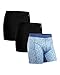 Produktbild DANISH ENDURANCE Herren Sport Boxershorts, Atmungsaktiv, Sportunterwäsche, Schwarz, Grün, 3 Pack (Mehrfarbig (2 x schwarz, 1 x blau mosaik), Medium)