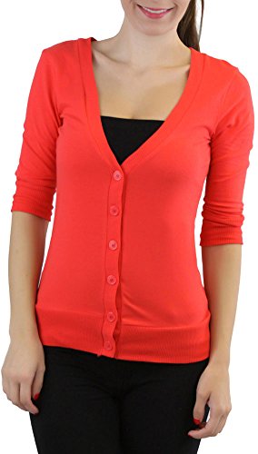Image of ToBeInStyle Women's Long Sleeve Button Down V-Neck Cardigan