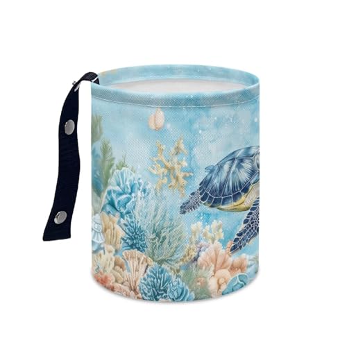 Image of Sea Turtle Car Garbage Can, Car Trash Bag, Car Garbage Bag, Hanging Car Trash Can for Car Accessories, Vehicle, Travelling, Camping, Cute Car Back Seat Organizer