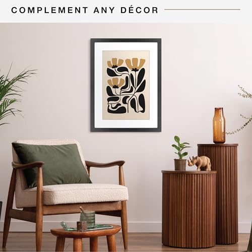 MCS Studio Gallery 17x23 Matted Poster Frame with 13x19 Picture Display, Black Woodgrain Vertical & Horizontal Wall Hanging Large Picture Frame for Photos, Posters & Art Prints (1-Pack)