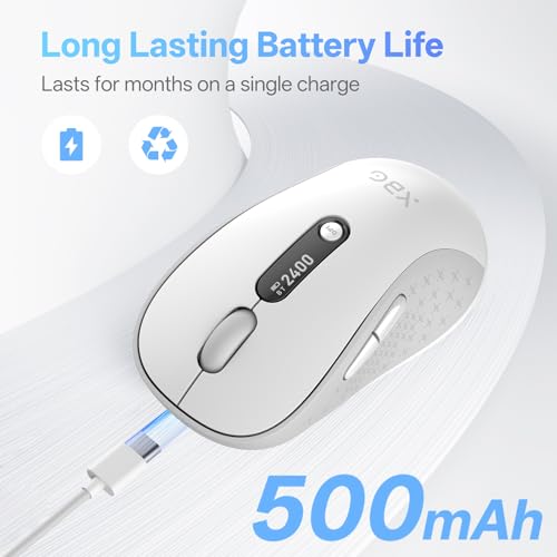 Image of XBG B15Pro Tri-Mode Wireless Bluetooth Mouse with LED Display for Laptop