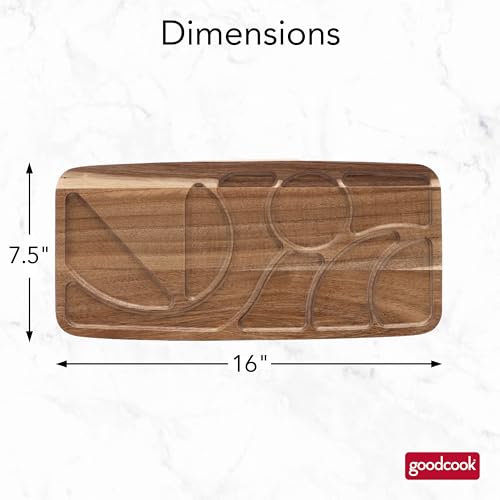 Tabla de Cortar GoodCook Touch para Picnic y Charcutería, de Madera de Acacia con Ranuras, 40,6 x 19,0 cm miniatura 5