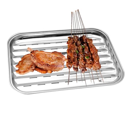 Zuasdvnk Grille de barbecue d'extérieur, bols de barbecue d'extérieur, grille polyvalente pour barbecue et légumes, grille réutilisable pour viande et légumes
