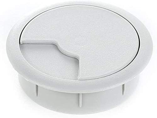 sossai® Kabeldurchführung KDM2 (1 Stück) | Kabeldurchlass/Schreibtischkanal für Schreibtische, Büro & Arbeitsplatten | Farbe: Grau | Durchmesser: 80 mm | Material: Kunststoff