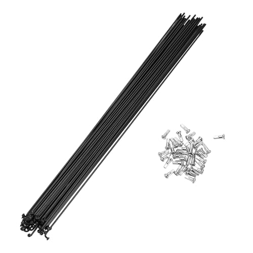 A ABSOPRO Raggi per Bicicletta 14G, Raggi per Mountain Bike in Acciaio Nero, 36 Pezzi 290mm