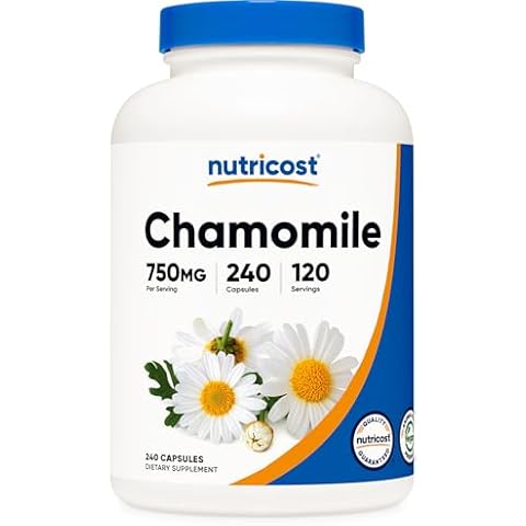 Nutricost Chamomile Capsules - 240 Veggie Caps, Non-GMO, Gluten Free Cover