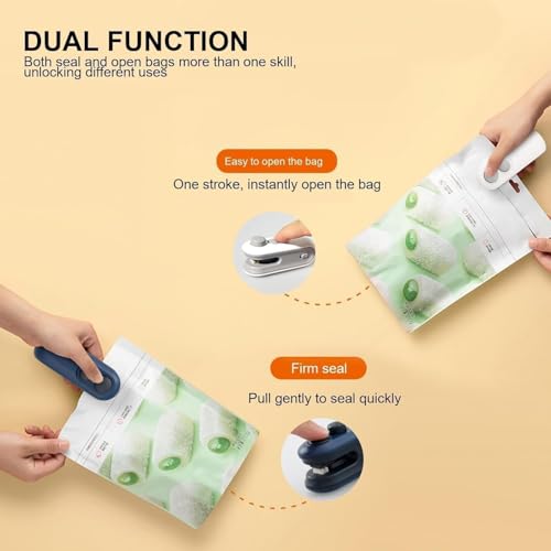 Image of BEYOND BASIC Mini Seal Machine, 2 in 1 USB Rechargeable Magnetic Heat Sealing & Cutting, Portable Handheld Vacuum Sealer for Food, Snacks, Chips, Fresh Storage Sealing Machine. (Multicolor)