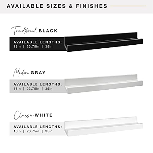 Image of MCS Painted Picture Ledge , Black, 35 in, Set of 2