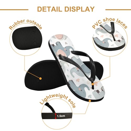 Burbuja Cute Elephants Flip Flops for Women Men, Soft Thong Sandals Rubber Slippers for Pool Beach Essentials3