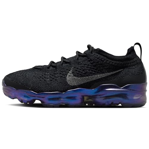 Nike Air Vapormax 2023 Flyknit Women's Shoes (FD3148-001, Black/Metallic Silver/Multi-Color) Size 7.5